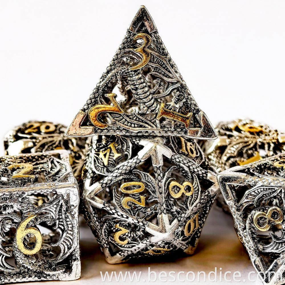 7pcs Jewelry Metal Polyhedral Dice Games Set